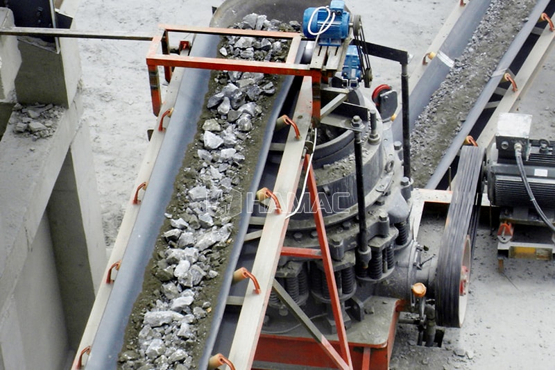 Makan batu ke cone crusher