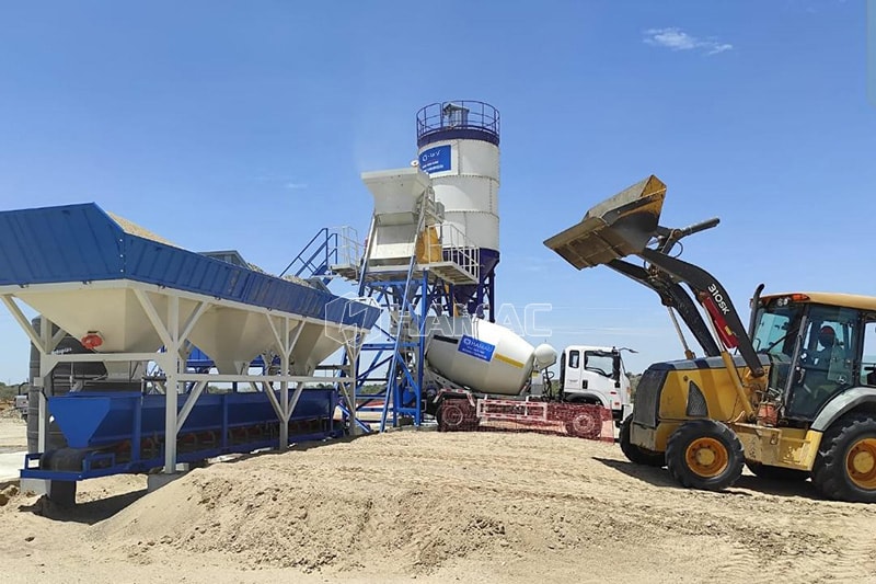 Pabrik Pencampuran Beton Stasioner HZS35 Beroperasi di Piura, Peru