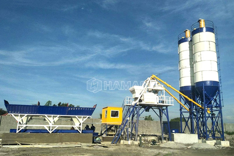 Pabrik beton HZS50 dengan mesin mixer semen