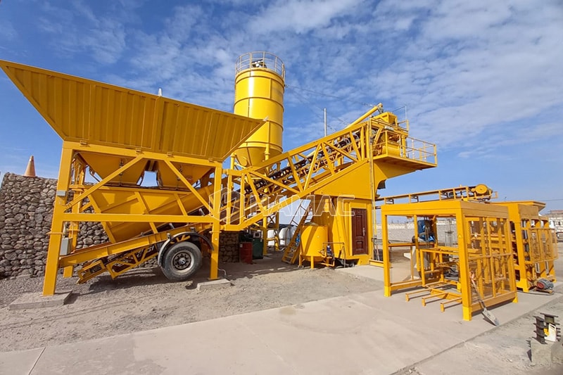 Pabrik batching beton bergerak di Arequipa, Peru