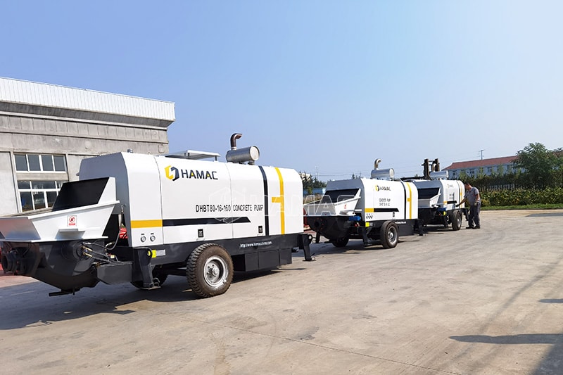 Tiga unit trailer diesel pompa beton telah diserahkan ke Kolombia