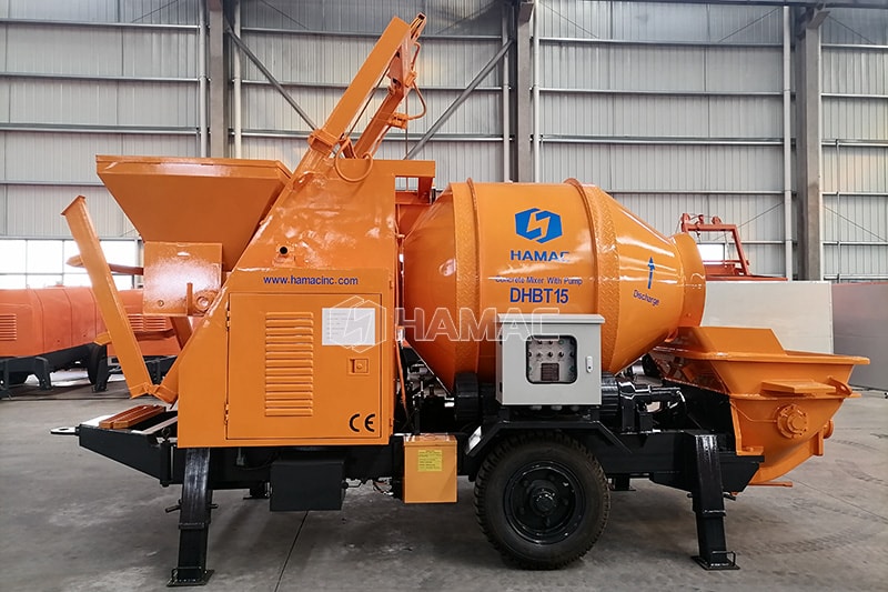 Pompa mixer beton yang siap dikirim