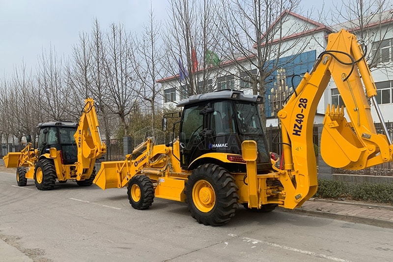 Backhoe loader HZ40-28 dengan sasis satu bagian