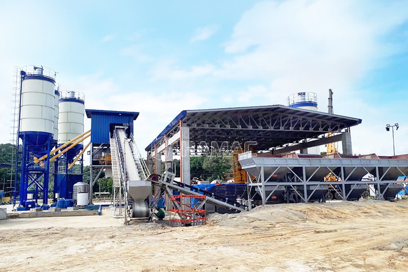 Pabrik Batching Beton Tipe Conveyor Sabuk