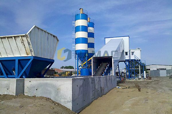 Pabrik Pencampur Beton HZS120 di Rusia