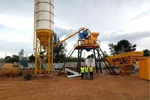 Pabrik pencampuran beton HZS35 di Rwanda