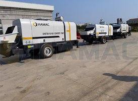 Tiga unit Pompa Beton Diesel HZS35 dan Boom Penempatannya Dikirim ke Klien Kami