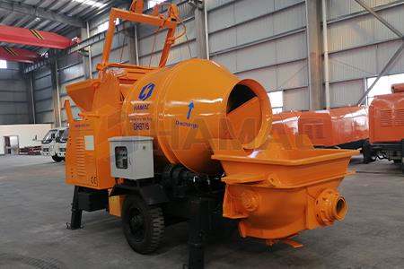 Pompa beton trailer diesel, pompa mixer beton dikirim ke AMERIKA SELATAN